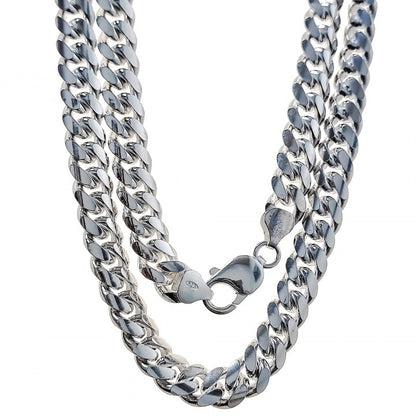 Cadena Barbada Cubana 50 cm en Plata de Ley