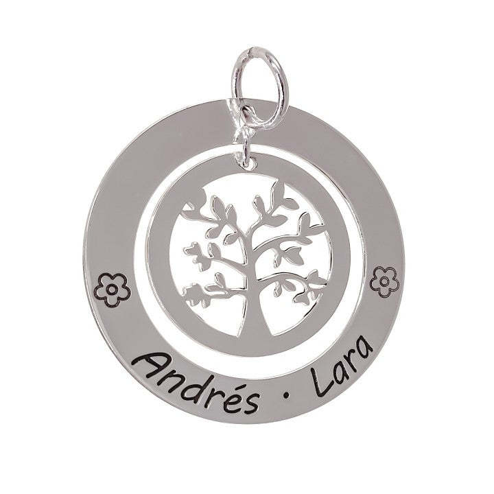 Colgante árbol personalizado en Plata de Ley