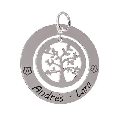 Colgante árbol personalizado en Plata de Ley