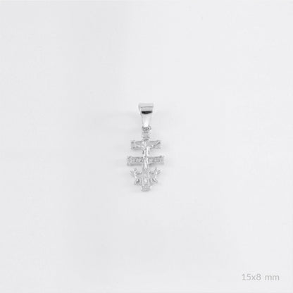 Colgante Cruz de Caravaca en Plata de Ley