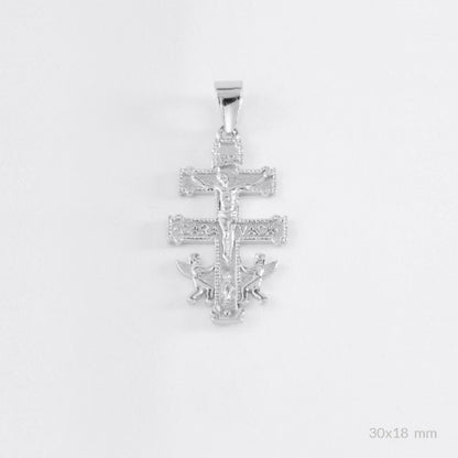 Colgante Cruz de Caravaca en Plata de Ley