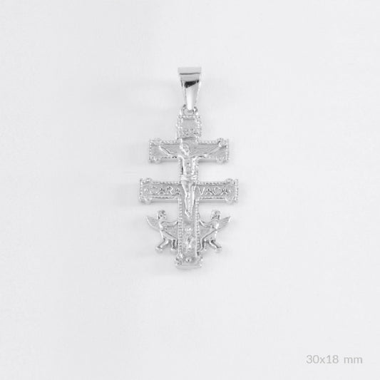 Colgante Cruz de Caravaca en Plata de Ley