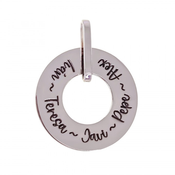 Colgante Disco Donut Personalizado en Plata de Ley
