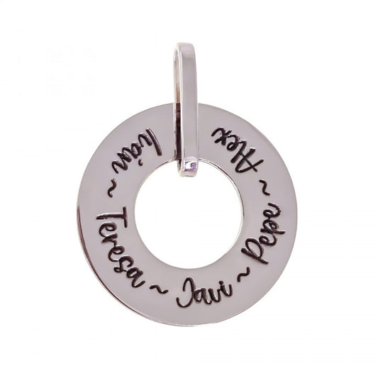 Colgante Disco Donut Personalizado en Plata de Ley