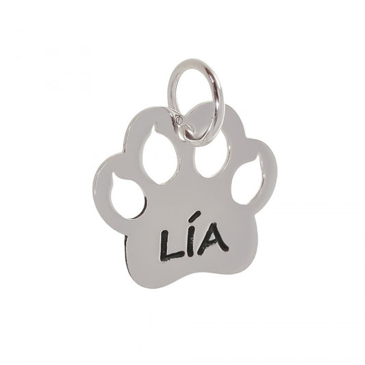 Colgante huella gato personalizado en Plata de Ley