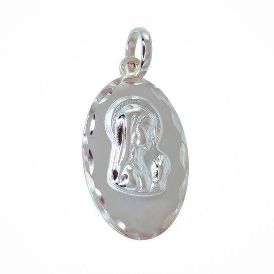 Colgante Medalla Virgen Niña en Plata de Ley