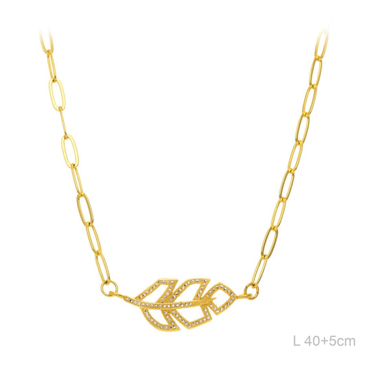 Collar Latón Chapado en Oro HOJA