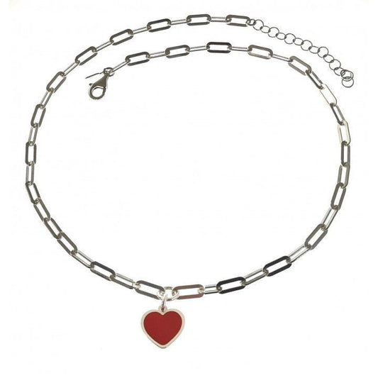 Gargantilla Cadena Forzada Corazón Esmalte