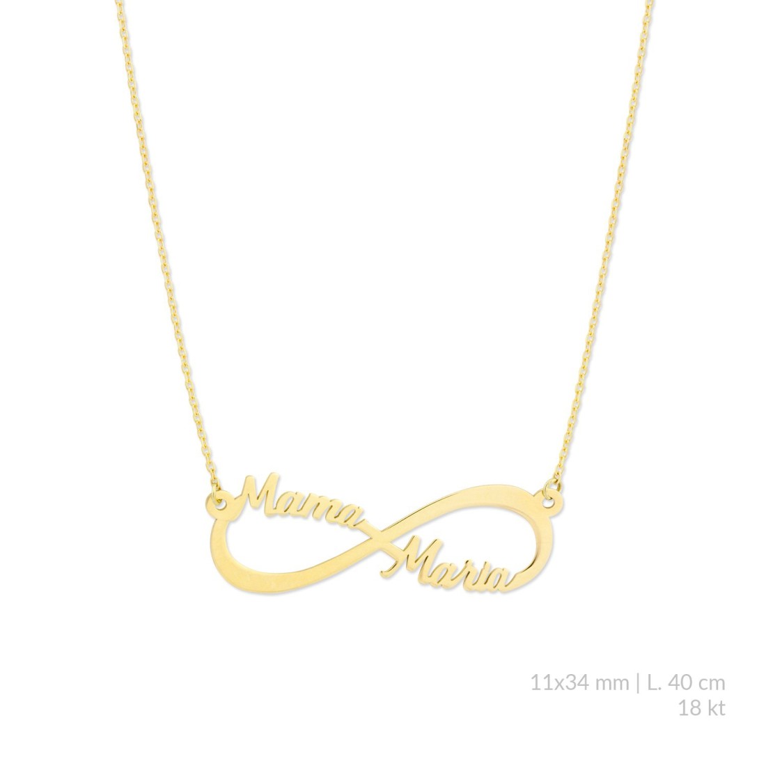 Gargantilla Personalizada Infinito Dos Nombres 18 Ktes.