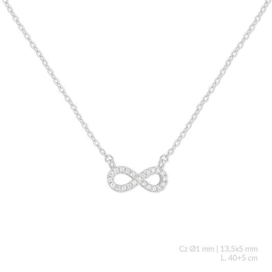 Gargantilla Infinity de Plata de Ley con circonitas