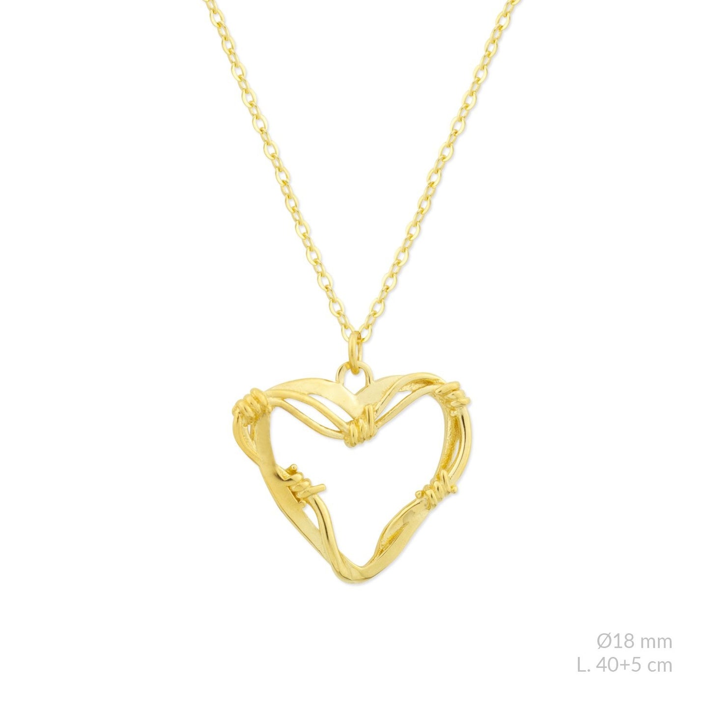 Gargantilla Corazón Espinado Bichota Chapado en Oro