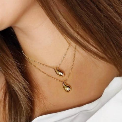 Gargantilla Gota Chapada en Oro