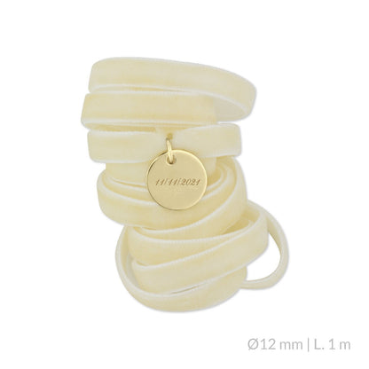 Medalla Ramo de Novia Plata/Chapado en Oro Terciopelo Beige | Ø 12 mm Ø15 mm Ø18 mm