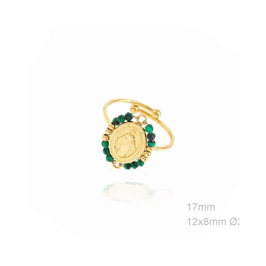 Anillo Verde Milagrosa ACERO