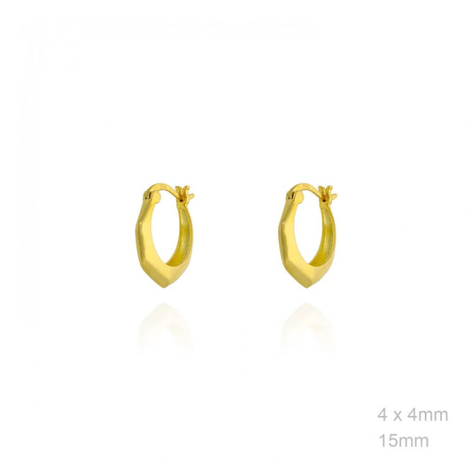Pendientes Aro Dorado Hexágono