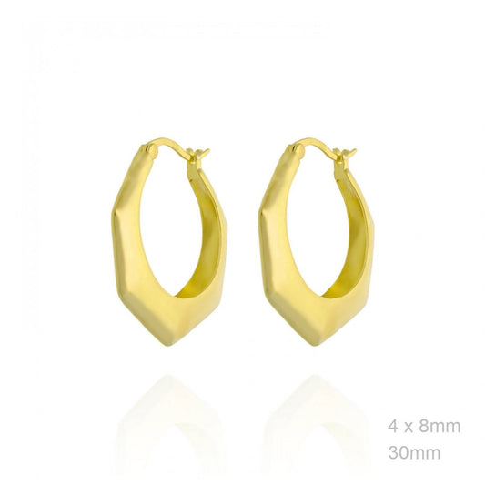 Pendientes Aro Dorado Hexágono
