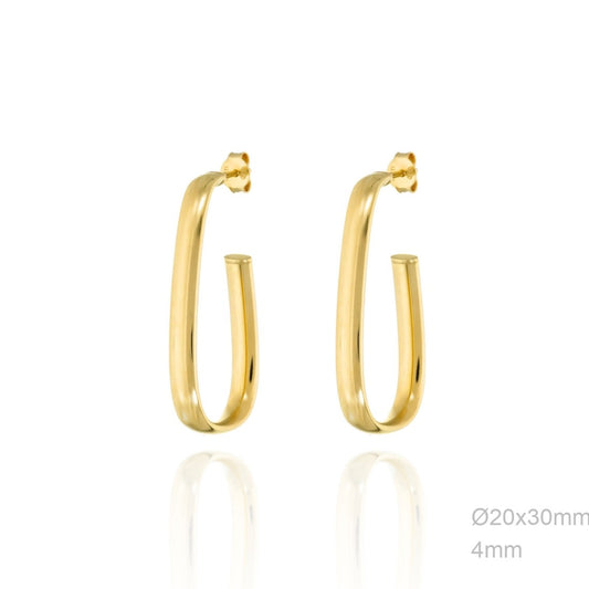 Pendientes Aro Dorado Liso Gancho 20mm