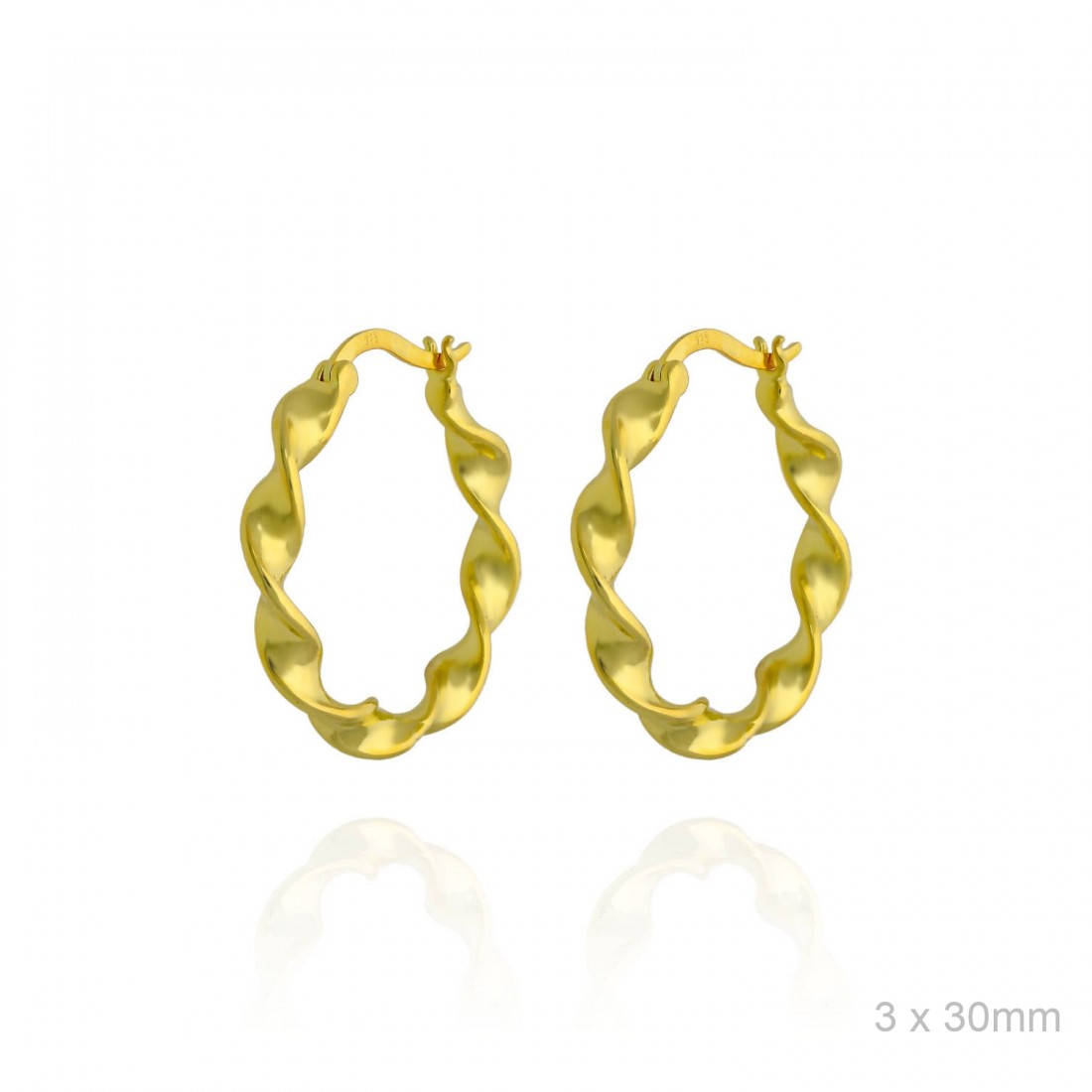 Pendientes Aro Dorado Rizado 30mm