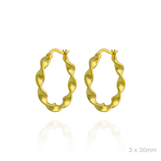 Pendientes Aro Dorado Rizado 30mm