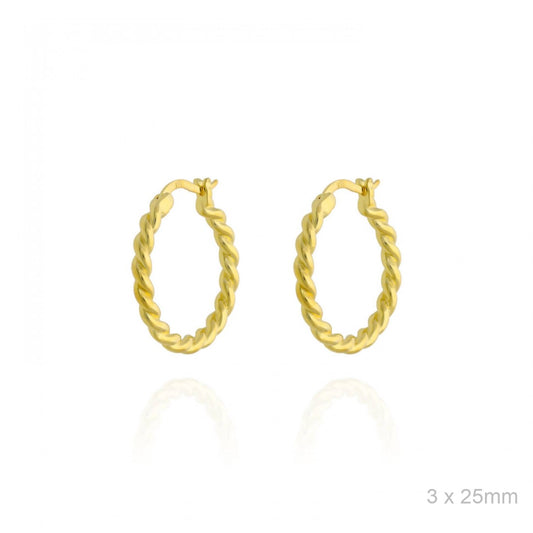 Pendientes Aro Dorado Rizado