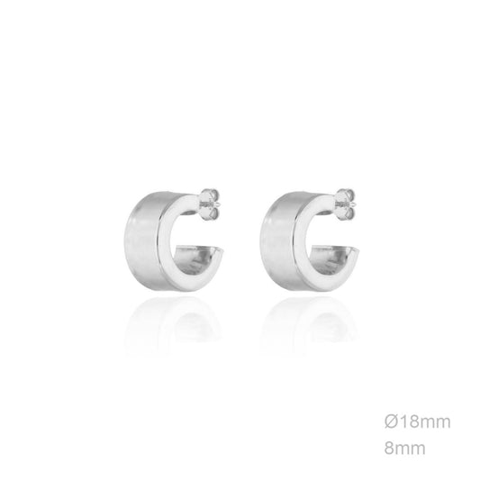 Pendientes Aro Liso Plano 18mm