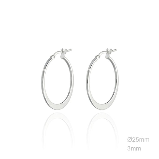 Pendientes Aro Plano Liso 30mm