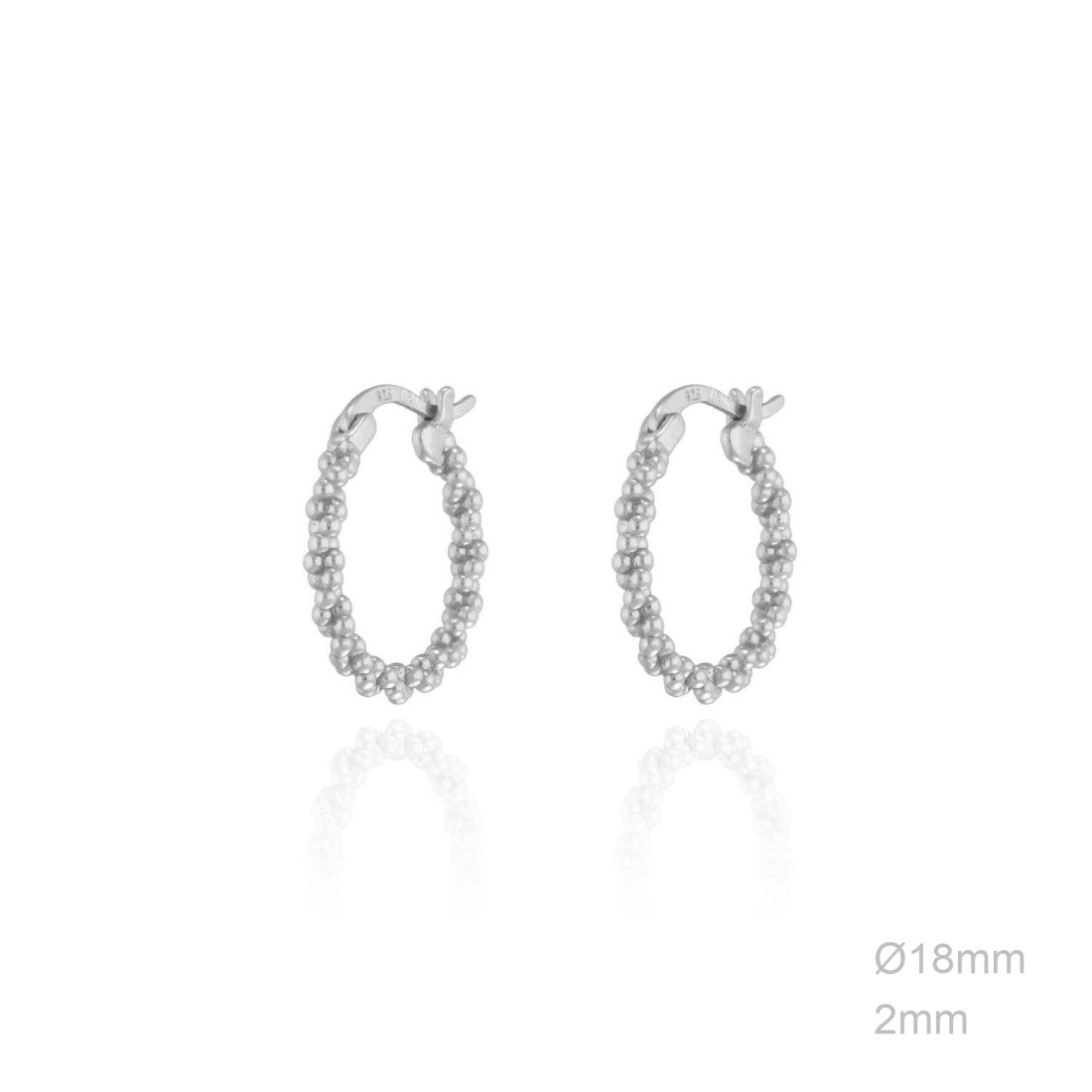Pendientes Aro Rizado Bolitas 18mm