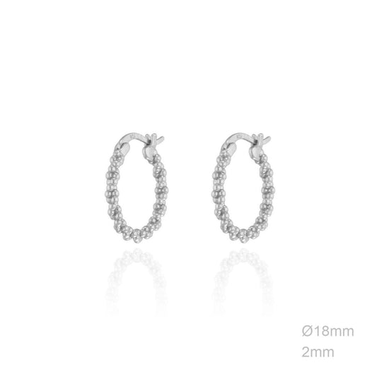 Pendientes Aro Rizado Bolitas 18mm