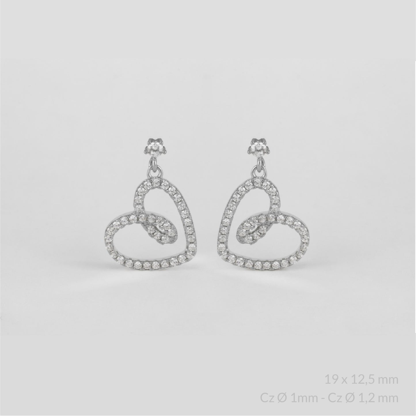 Pendientes Corazón en Plata de Ley
