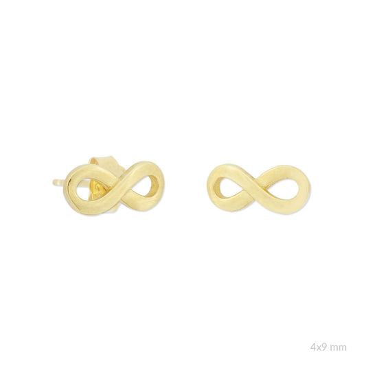 Pendientes Infinity de Plata de Ley Chapado en Oro