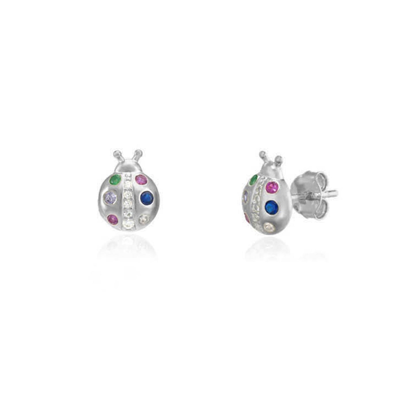Pendientes Mariquita presión en Plata de Ley