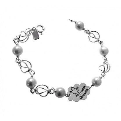 Pulsera Comunión Perla en Plata de Ley