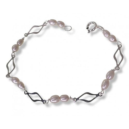 Pulsera Comunión Perla en Plata de Ley