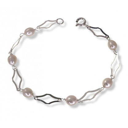 Pulsera Comunión Perla en Plata de Ley