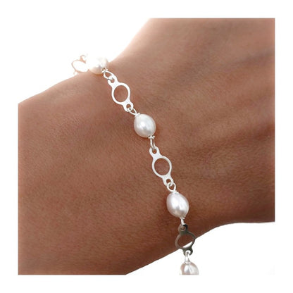 Pulsera Comunión Perla en Plata de Ley