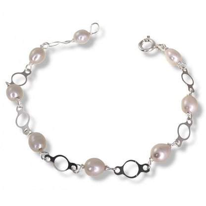 Pulsera Comunión Perla en Plata de Ley