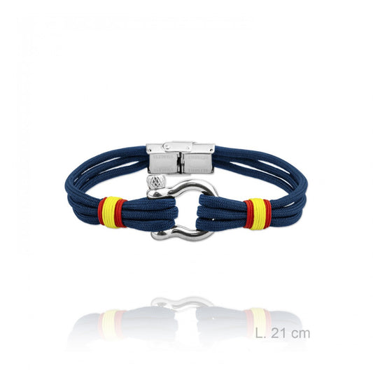 Pulsera de acero con cabo naútico azul ESPAÑA