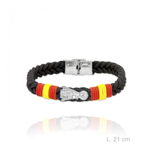 Pulsera de Acero Virgen de los Desamparados Trenza ESPAÑA