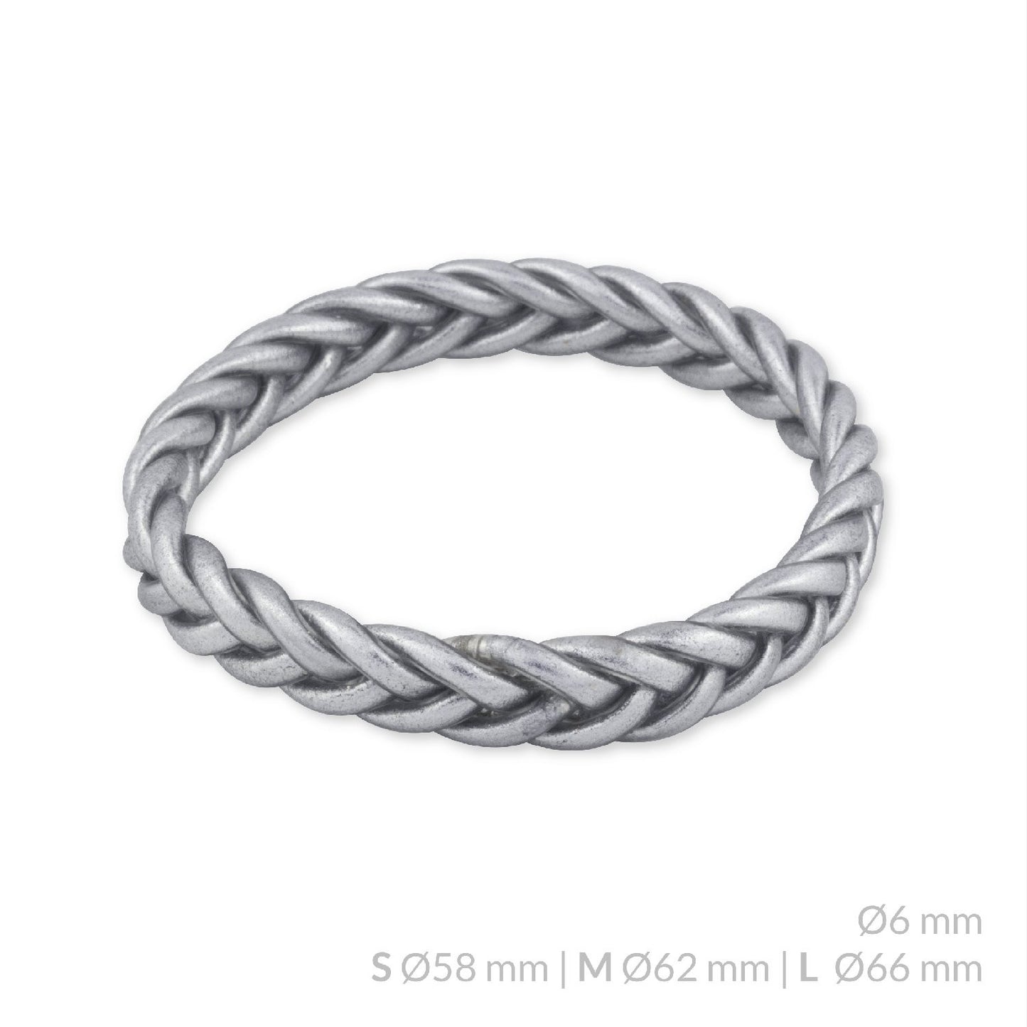 Pulsera de pan de Oro | Braid Ø11 mm | Plateada