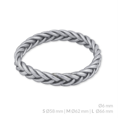 Pulsera de pan de Oro | Braid Ø11 mm | Plateada