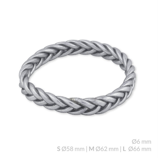 Pulsera de pan de Oro | Braid Ø11 mm | Plateada