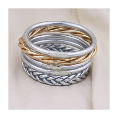Pulsera de pan de Oro | Braid Ø11 mm | Plateada