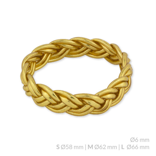 Pulsera de pan de Oro | Double Braid Ø15 mm | Dorada