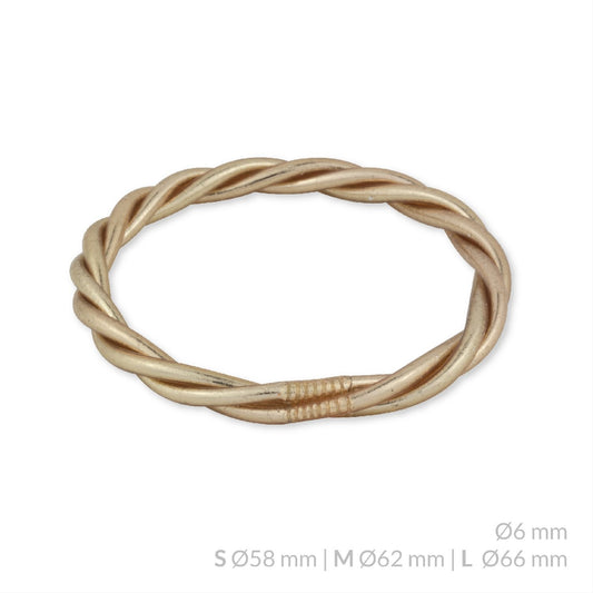 Pulsera de pan de Oro | Twist Ø6 mm | Oro rosa