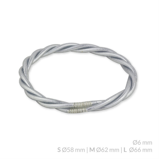 Pulsera de pan de Oro | Twist Ø6 mm | Plateada