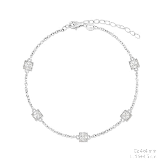 Pulsera de Plata de Ley con circonitas