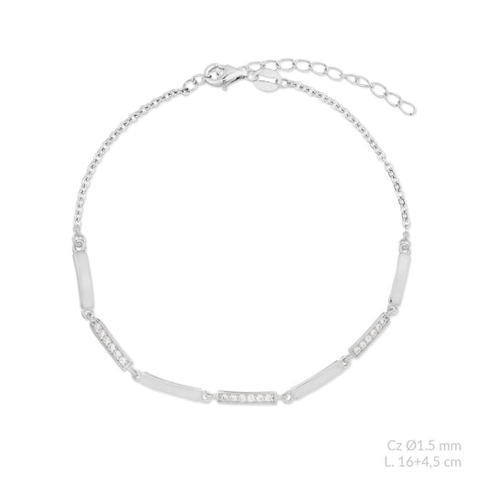 Pulsera de Plata de Ley con circonitas