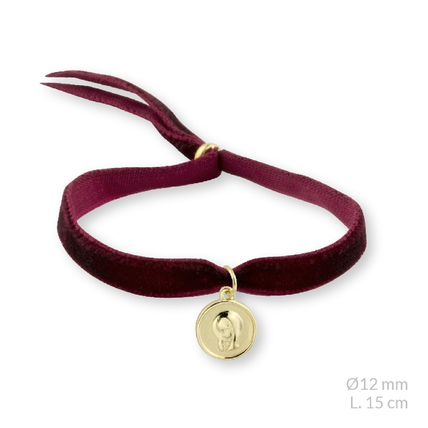 Pulsera Virgen Niña Tela en Plata de Ley