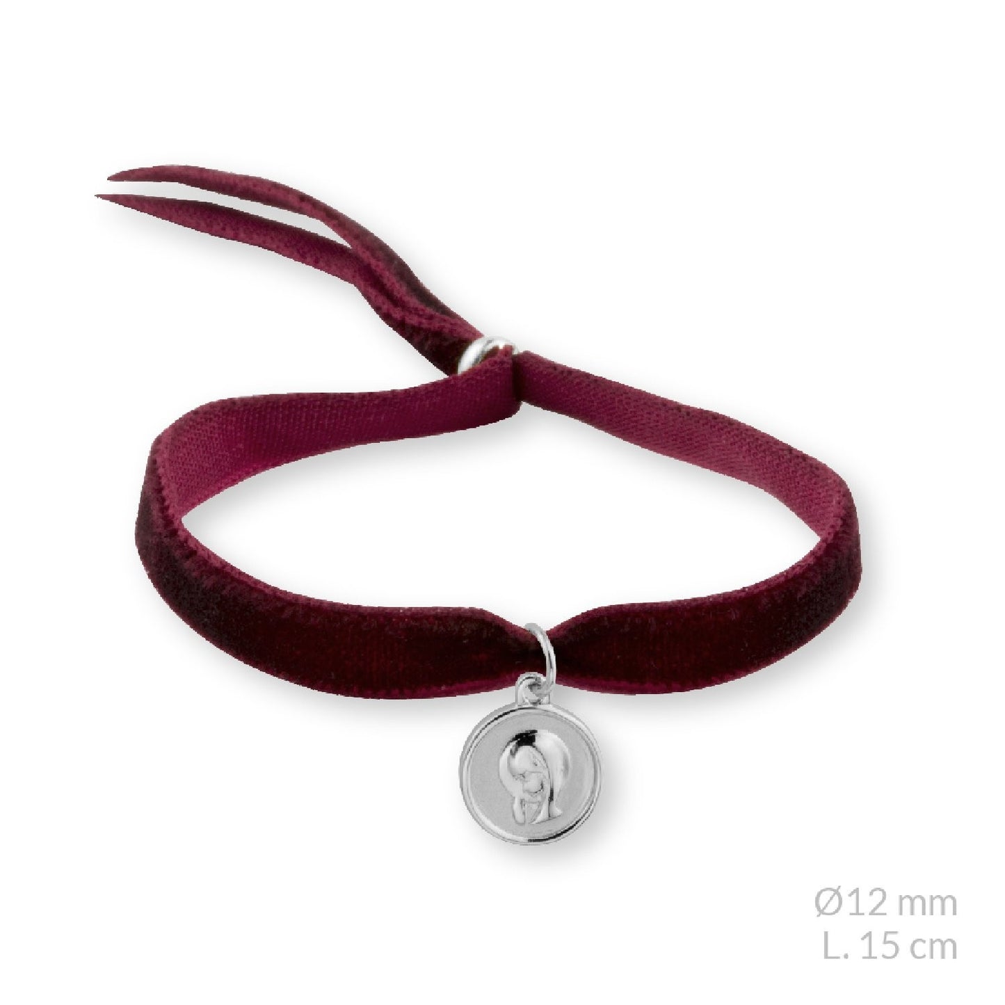 Pulsera Virgen Niña Tela en Plata de Ley