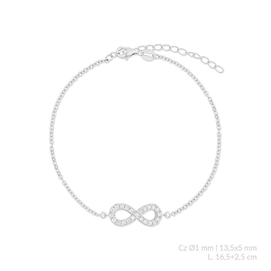 Pulsera Infinity de Plata de Ley
